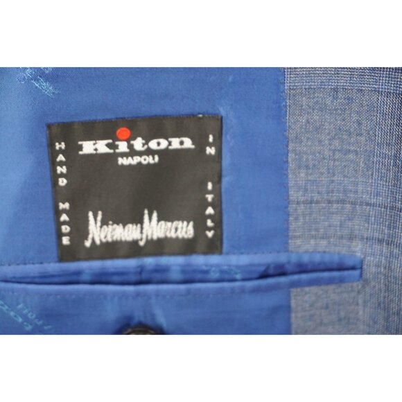 Kiton 14 Micron Wool Blue Plaid Sport Coat Jacket Sz 60 EU 50 US BRAND NEW - Picture 8 of 11
